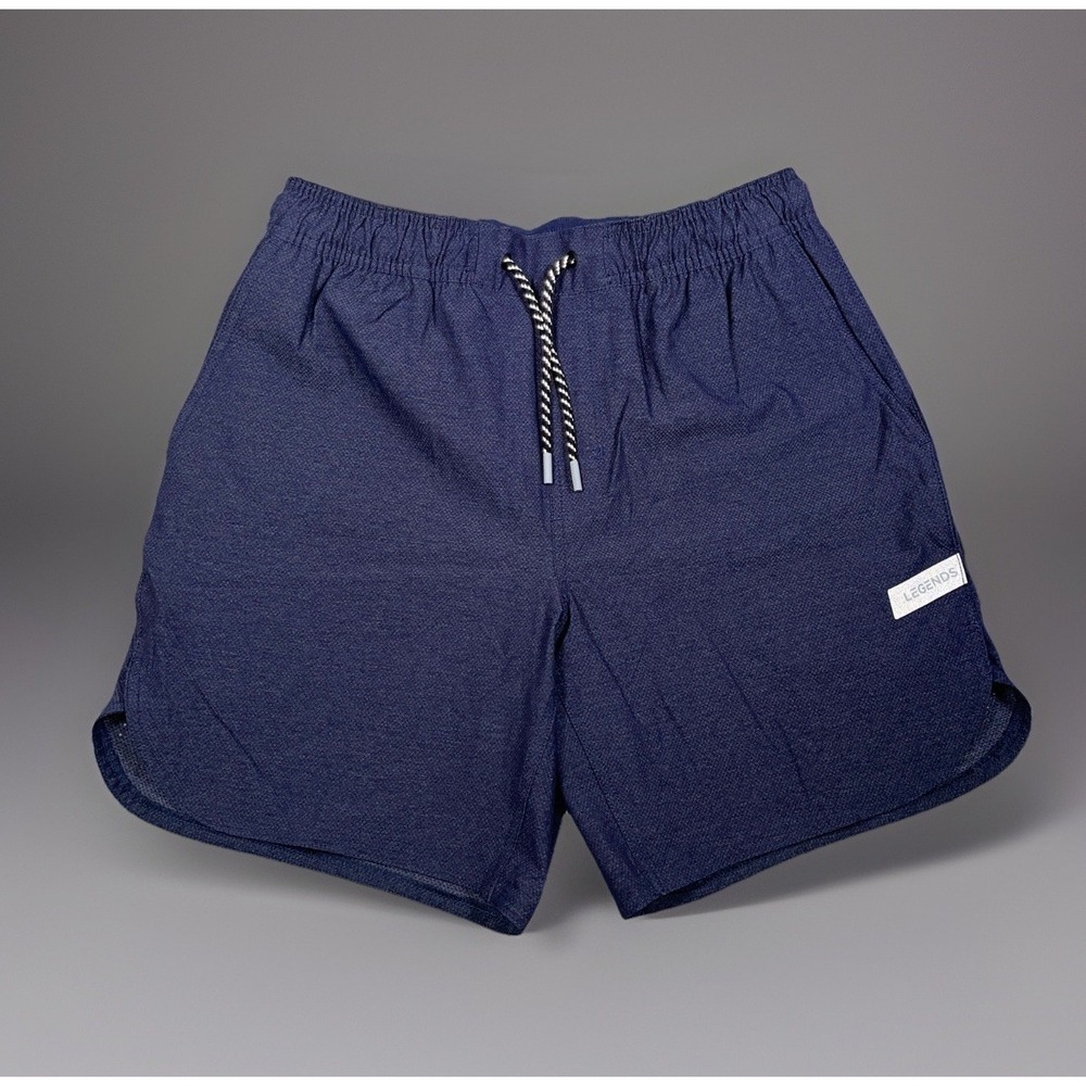 Legends Luka Shorts Men's M Navy Running 7" Lined Performance Stretch-EUC